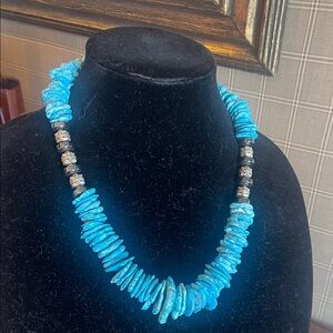 Turquoise Beaded Necklace 21.5”